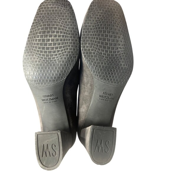 Stuart Weitzman Womens Gray Suede Block Heel Pumps Size 5 M Workwear Classic - Picture 8 of 8